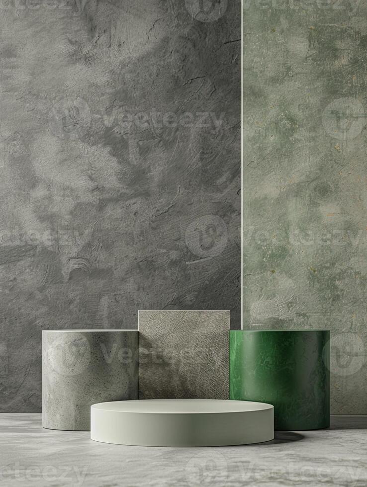 3D podium. Abstract minimal scene with geometrical forms. Design for product presentation. photo