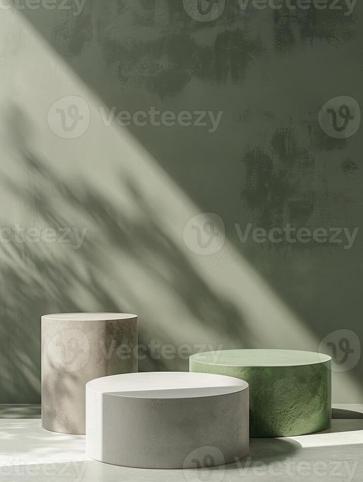 3D podium. Abstract minimal scene with geometrical forms. Design for product presentation. photo