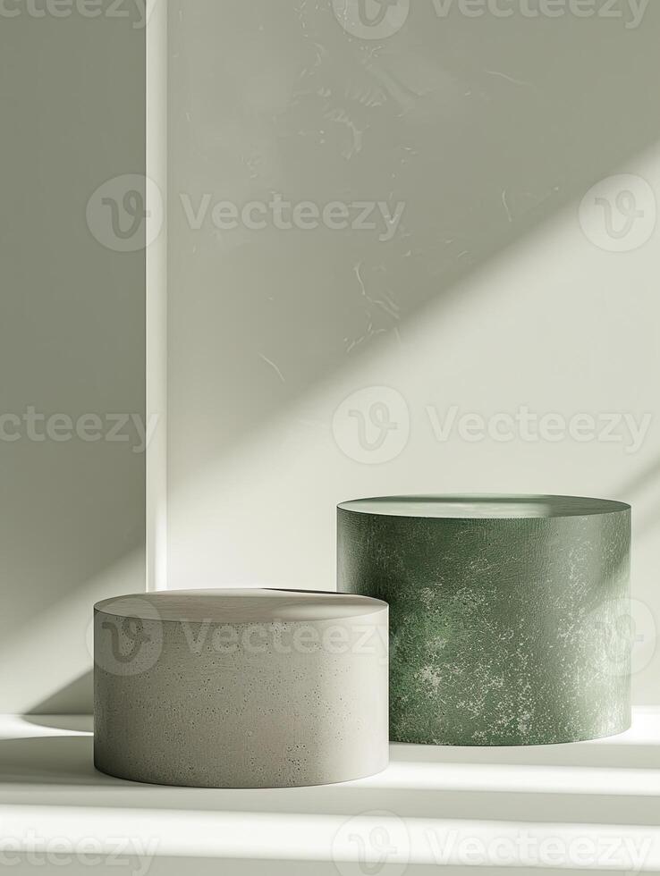 3D podium. Abstract minimal scene with geometrical forms. Design for product presentation. photo