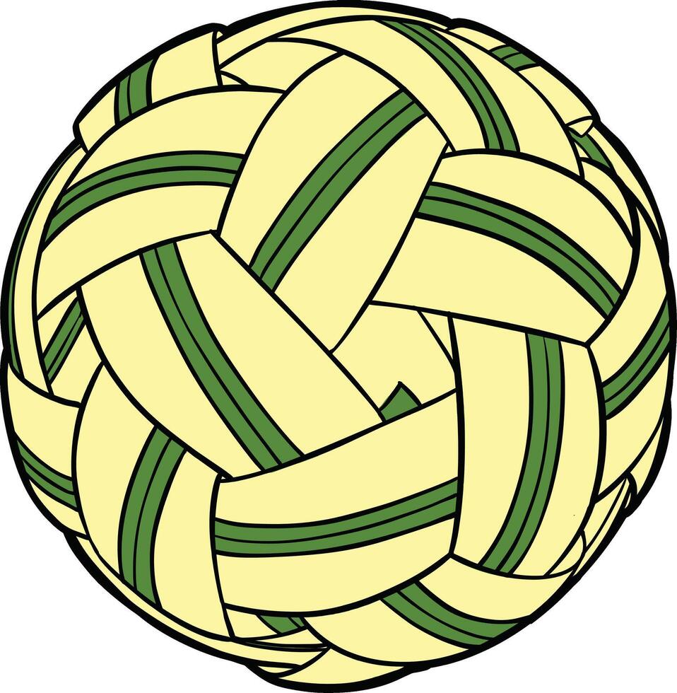 rattan ball sepak takraw sport equipment vector