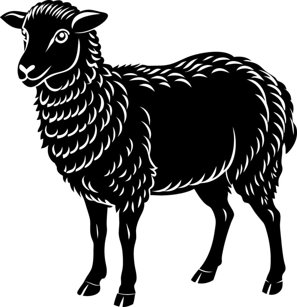 sheep silhouette illustration artwork Design on a white background vector