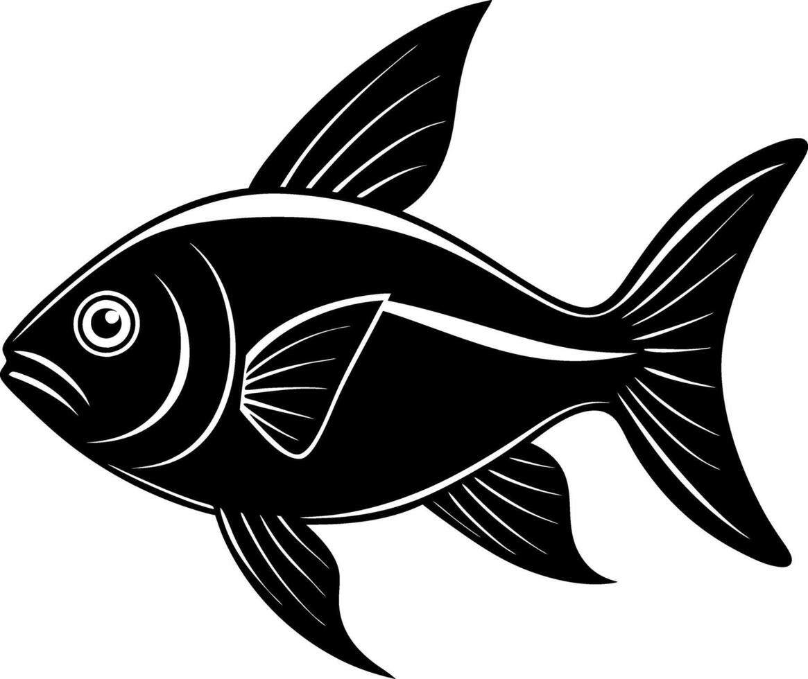 Fish silhouette illustration artwork Design on a white background vector