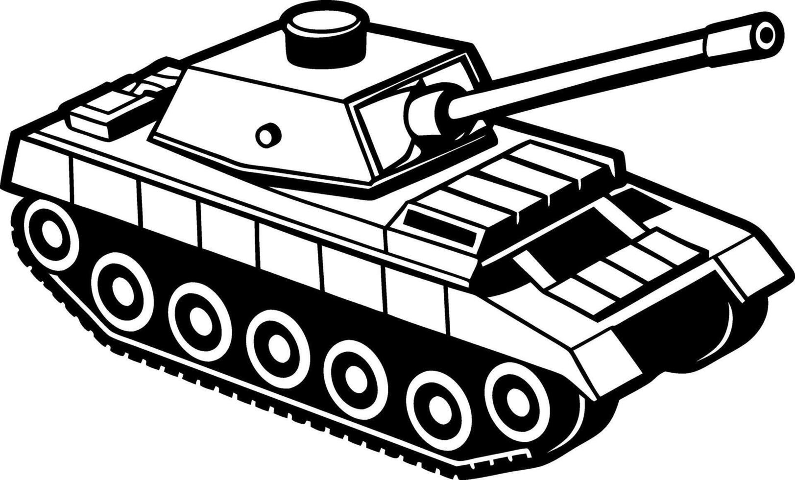 military tank silhouette illustration artwork Design on a white background vector