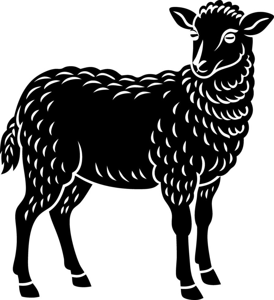 sheep silhouette illustration artwork Design on a white background vector