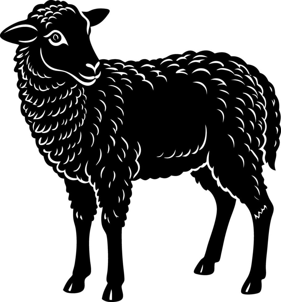 sheep silhouette illustration artwork Design on a white background vector