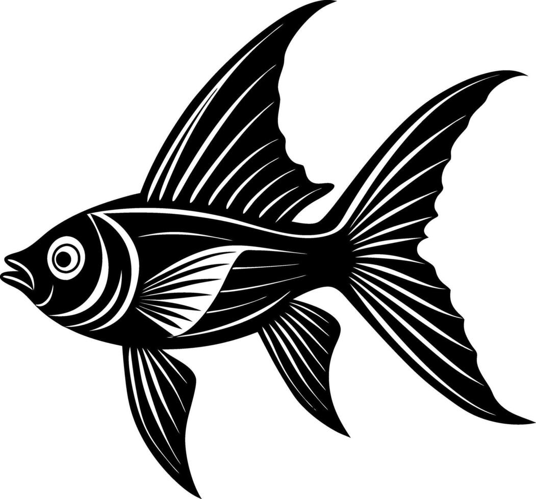 Fish silhouette illustration artwork Design on a white background vector