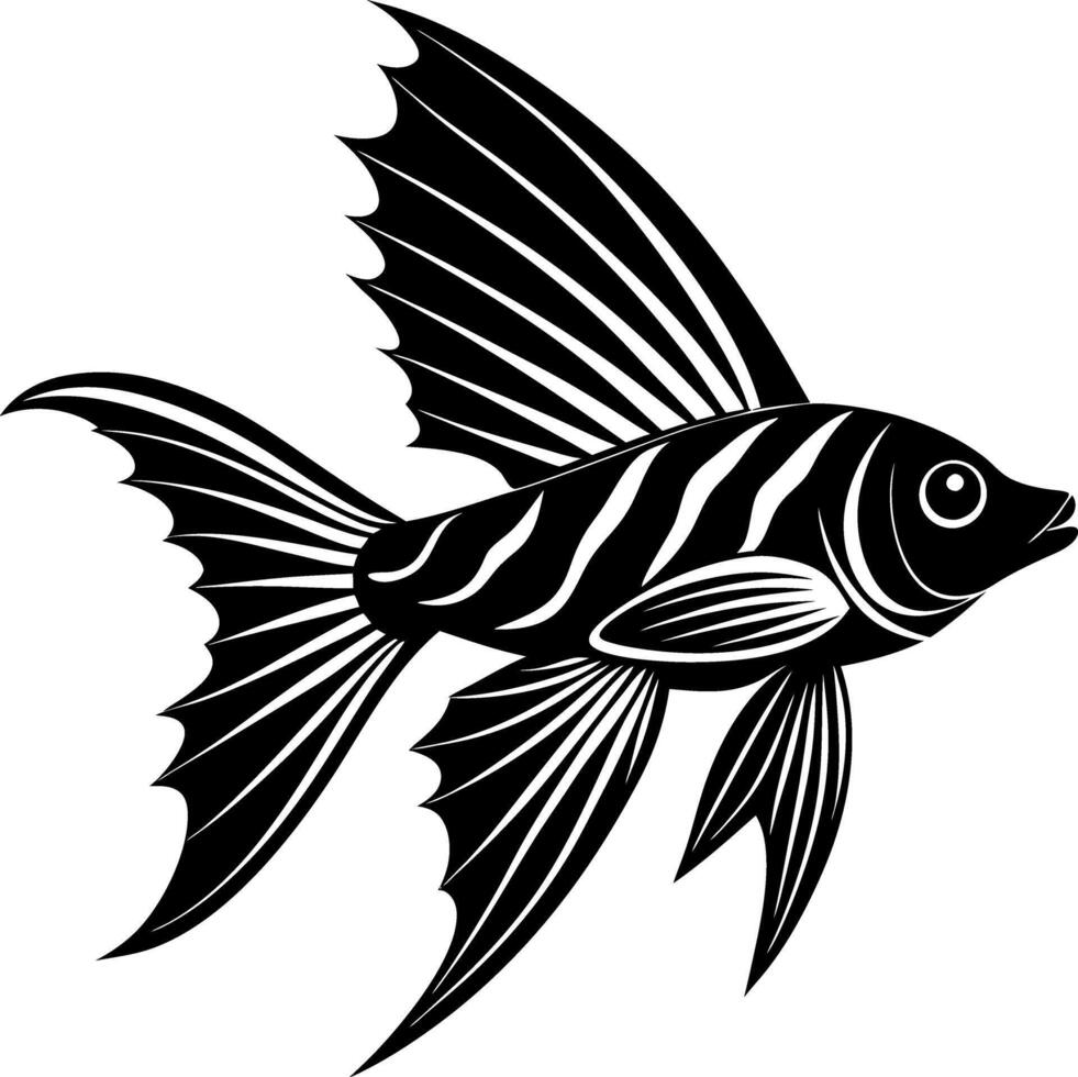 Fish silhouette illustration artwork Design on a white background vector
