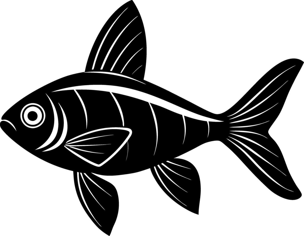 Fish silhouette illustration artwork Design on a white background vector