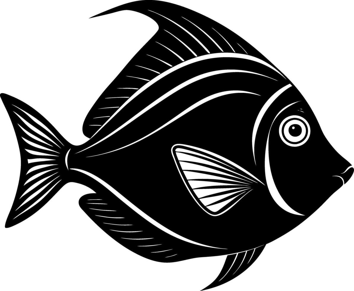 Fish silhouette illustration artwork Design on a white background vector