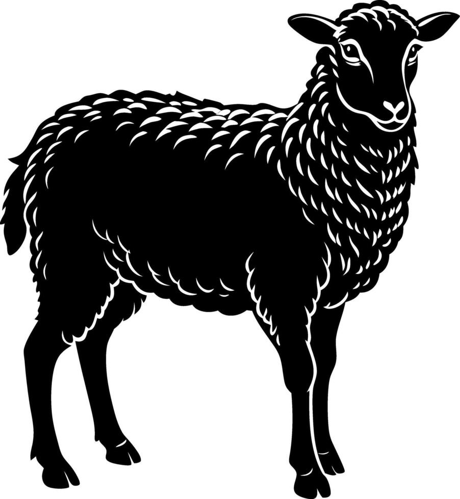 sheep silhouette illustration artwork Design on a white background vector