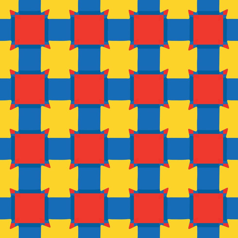a red and blue pattern with squares vector