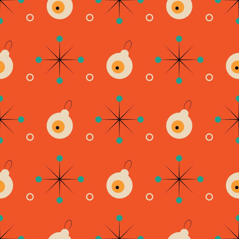 a pattern with pears and stars on an orange background vector