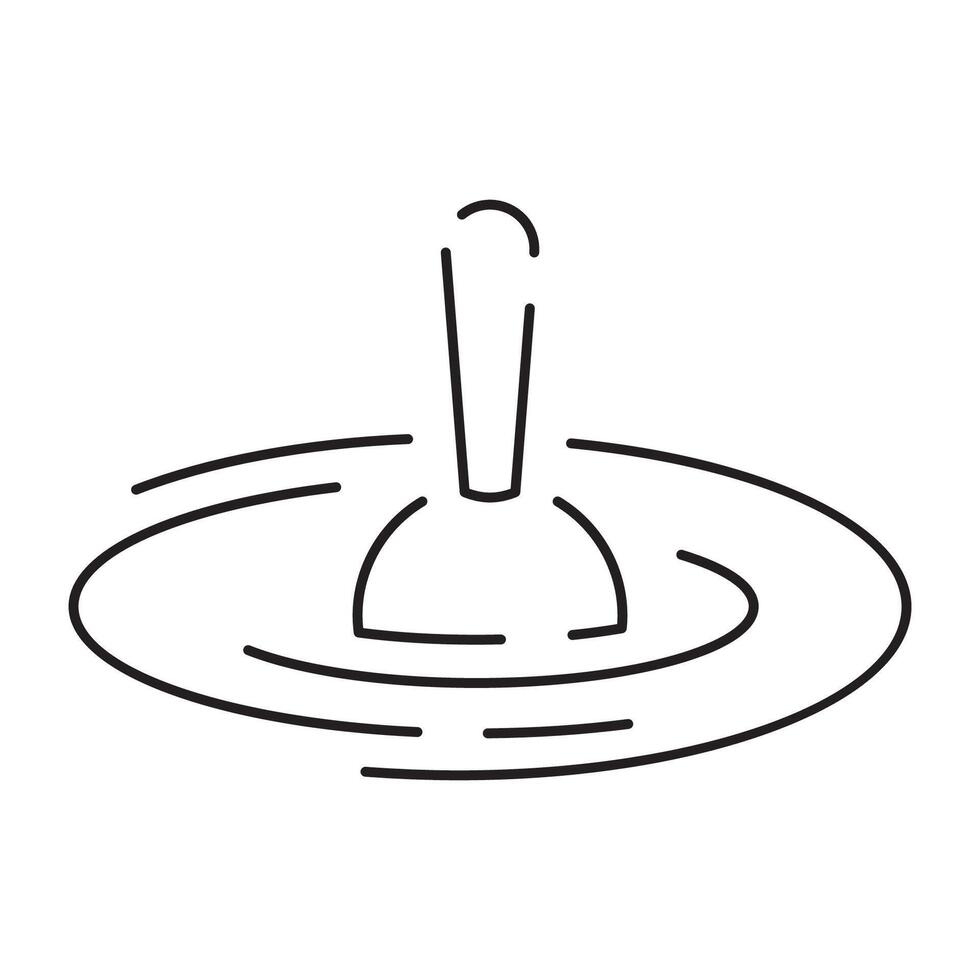 Minimal fishing icon of outdoor recreation including line, lure, lake, boat, dock, hook, pole, reel, worm, tackle box and clothing such as waders and a vest. vector