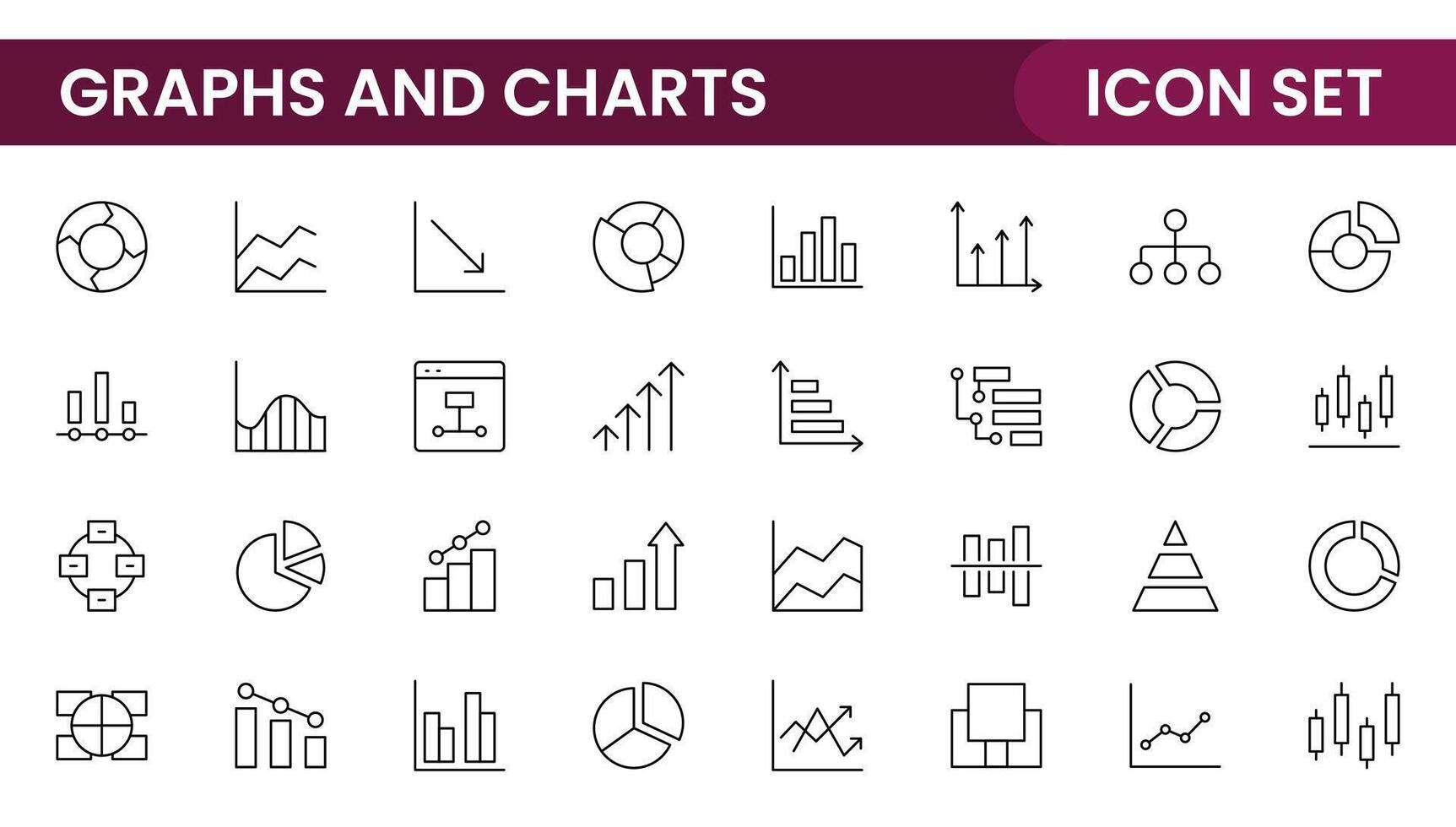 Graphs and charts icon set. Business growing bar graph icons. Statistics and analytics icon. Statistic and data, charts diagrams, money, down or up arrow vector
