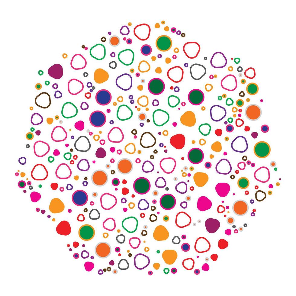 colorful shape and dot with circle background vector