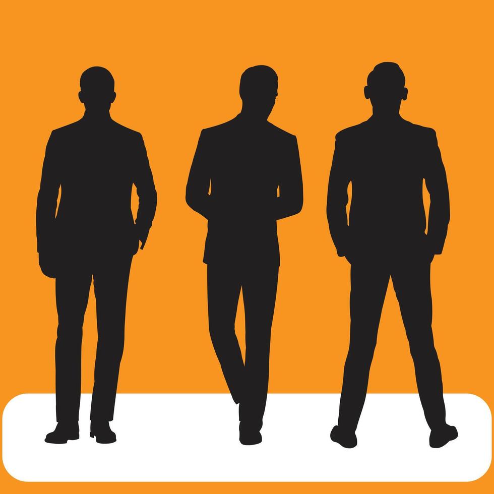 standing young man silhouette illustration design vector
