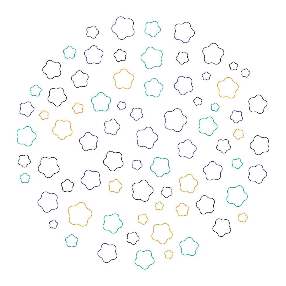 colorful shape and dot with circle background vector
