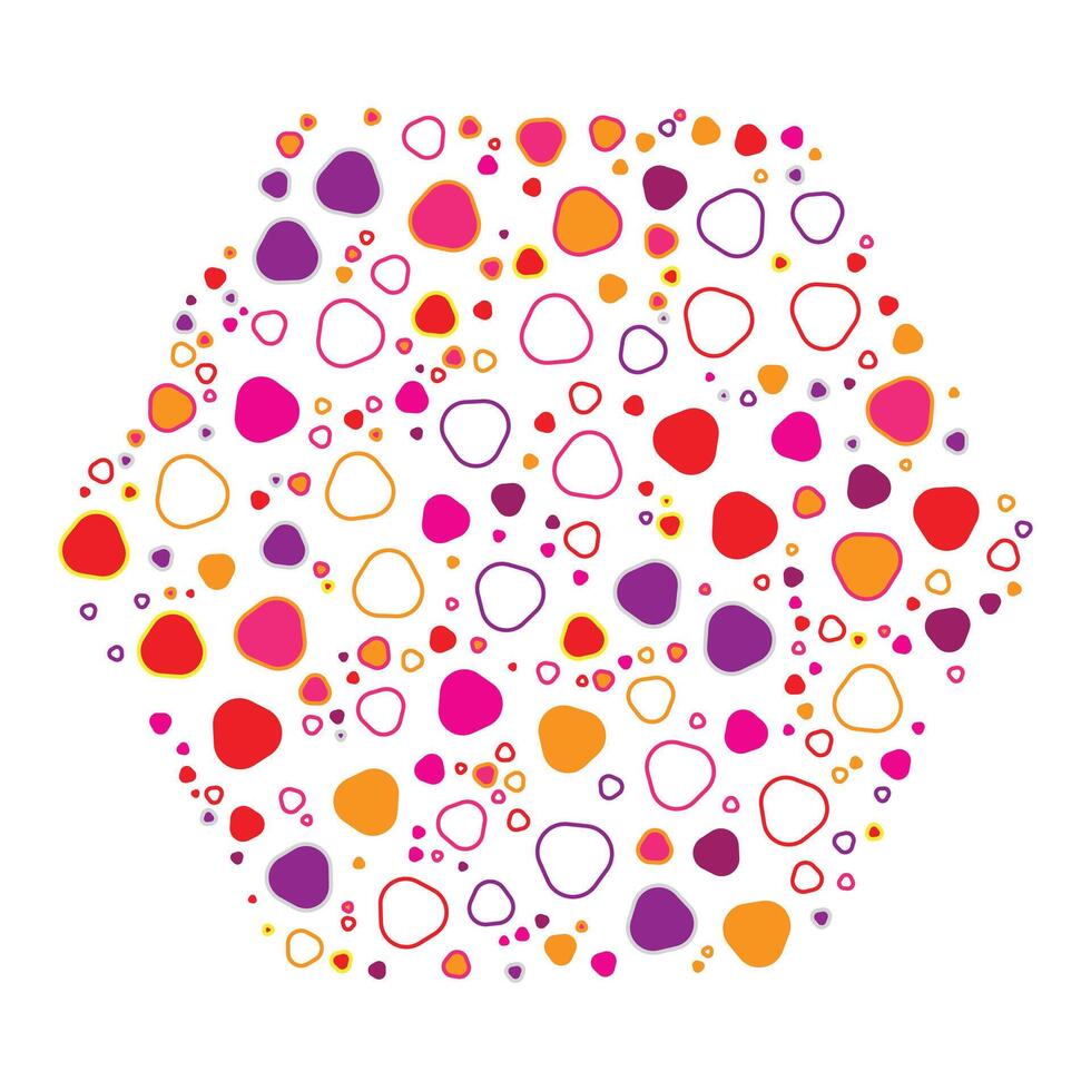 colorful shape and dot with circle background vector