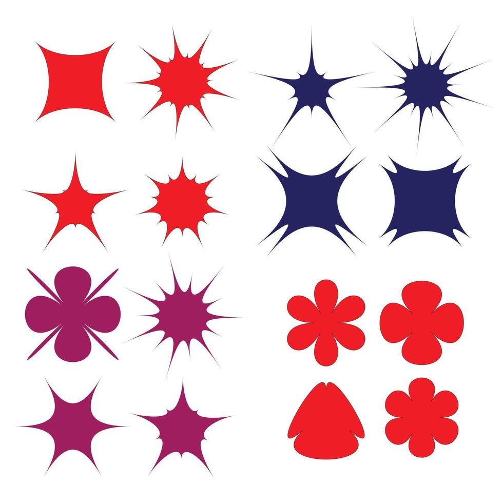 coloring shape and flower create for designer vector