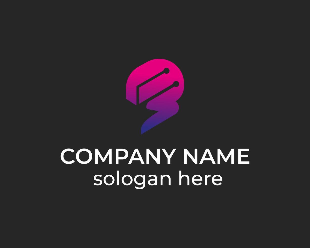Modern Letter FB technology sign logo design template vector