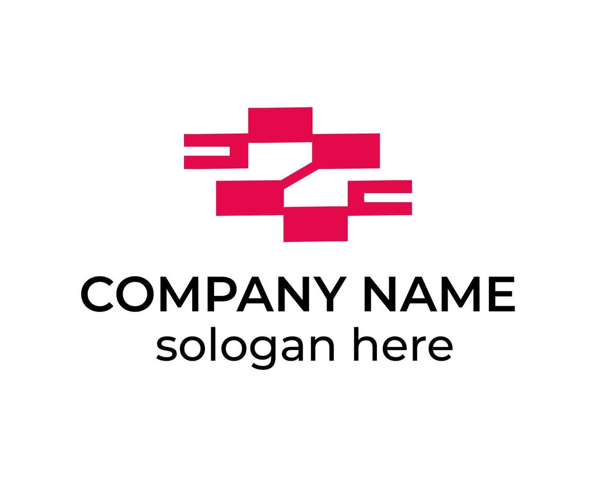 Modern Z tech and technology logo design vector