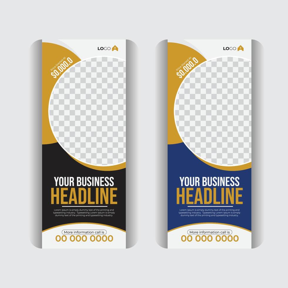 Poll up banner templet, real estate roll up and x banner design. vector