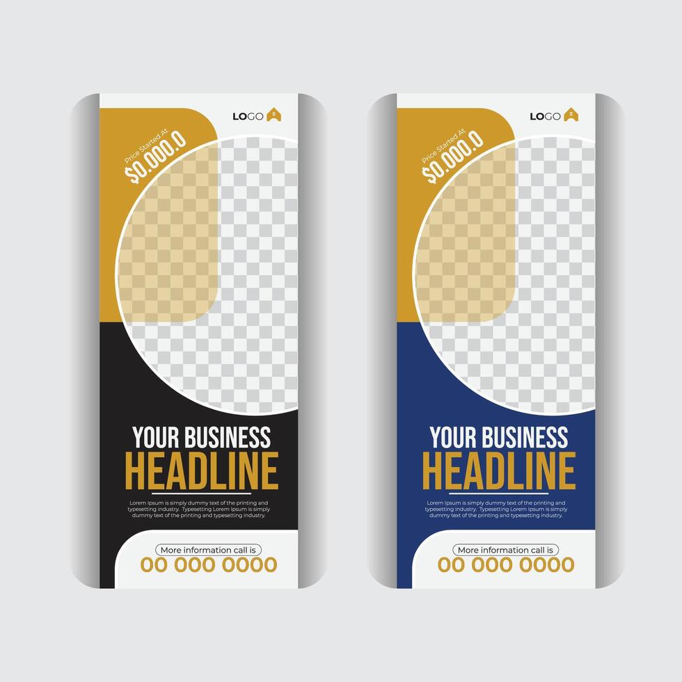 Poll up banner templet, real estate roll up and x banner design. vector