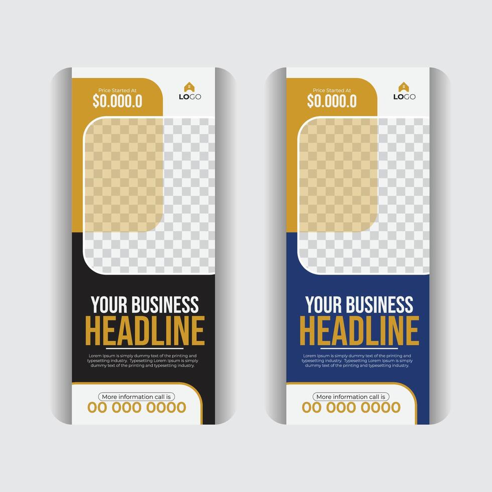 Poll up banner templet, real estate roll up and x banner design. vector