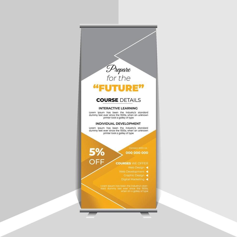 Sophisticated roll up clean style banner template design vector