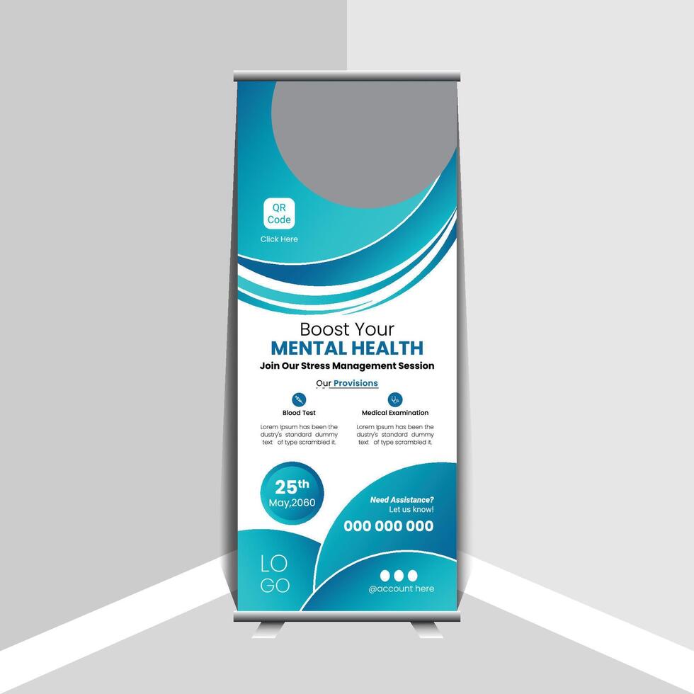 Sophisticated roll up clean style banner template design vector
