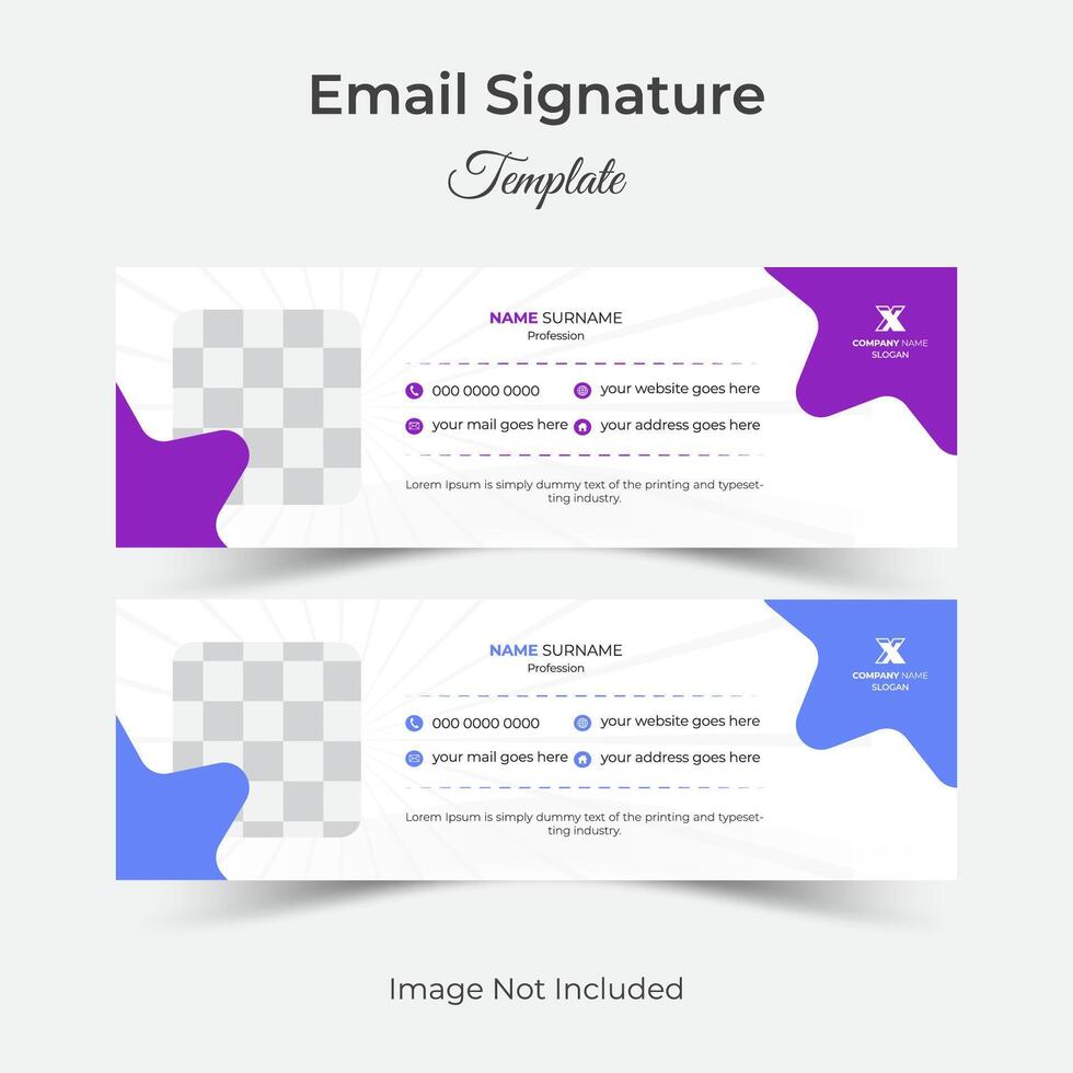 Email signature template or email footer and personal social media cover design vector