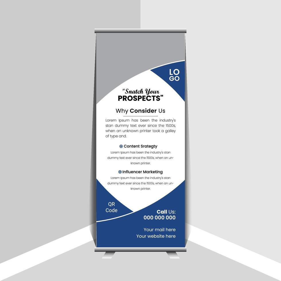 Sophisticated roll up clean style banner template design vector