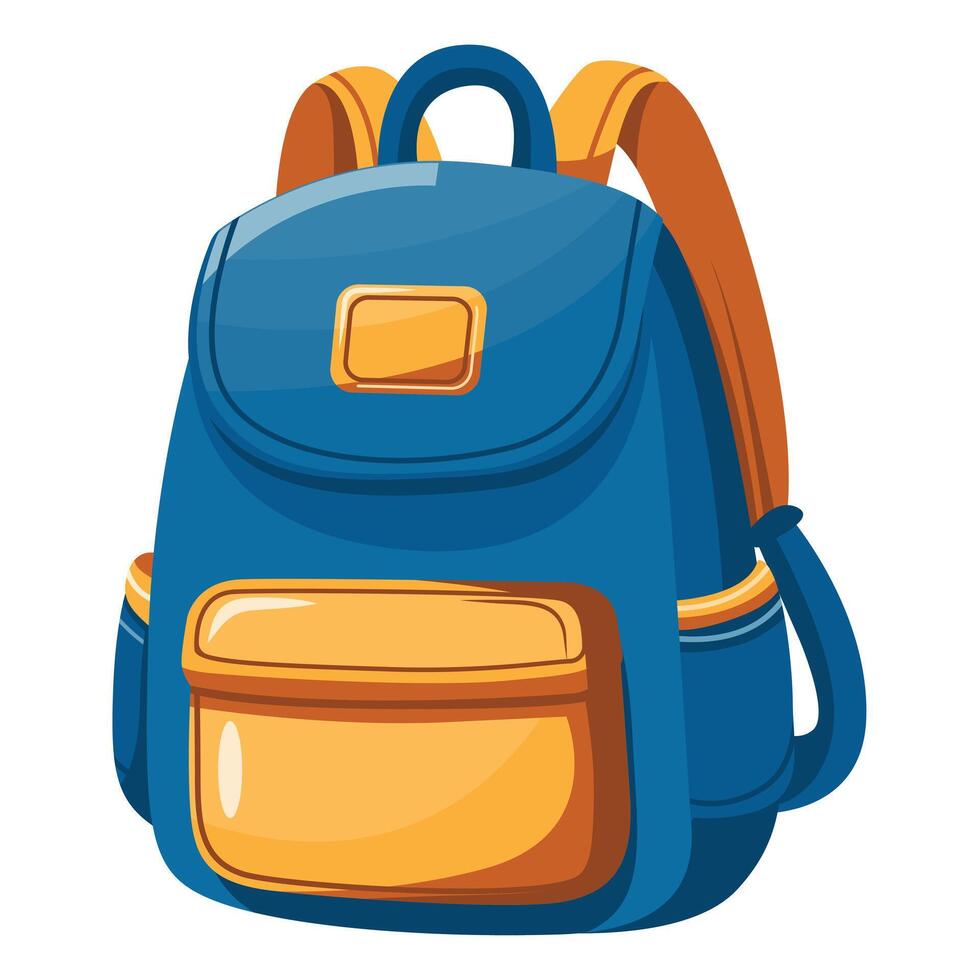 Backpack. School supplies. Illustration isolated on white background. vector
