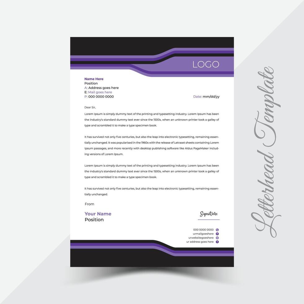 Modern business and corporate letterhead template vector