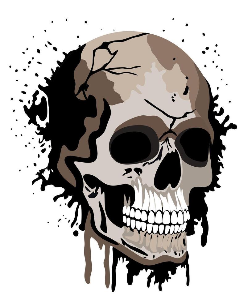 Human skull. Graffiti style. isolated illustration vector
