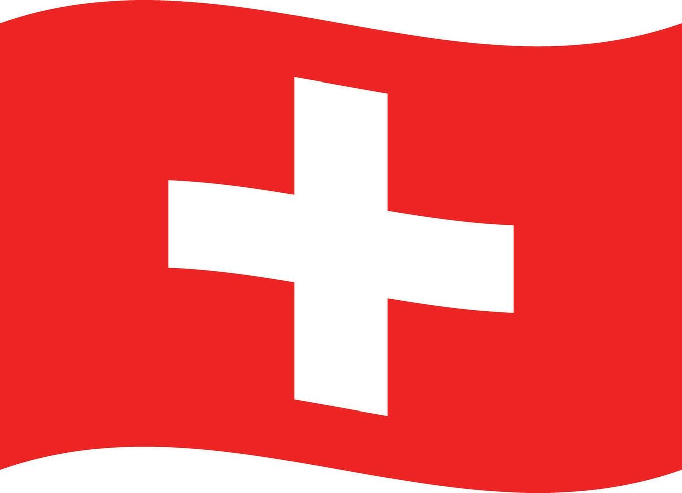 Waving Switzerland flag . National flag of Switzerland . Wavy Swiss flag . illustration vector