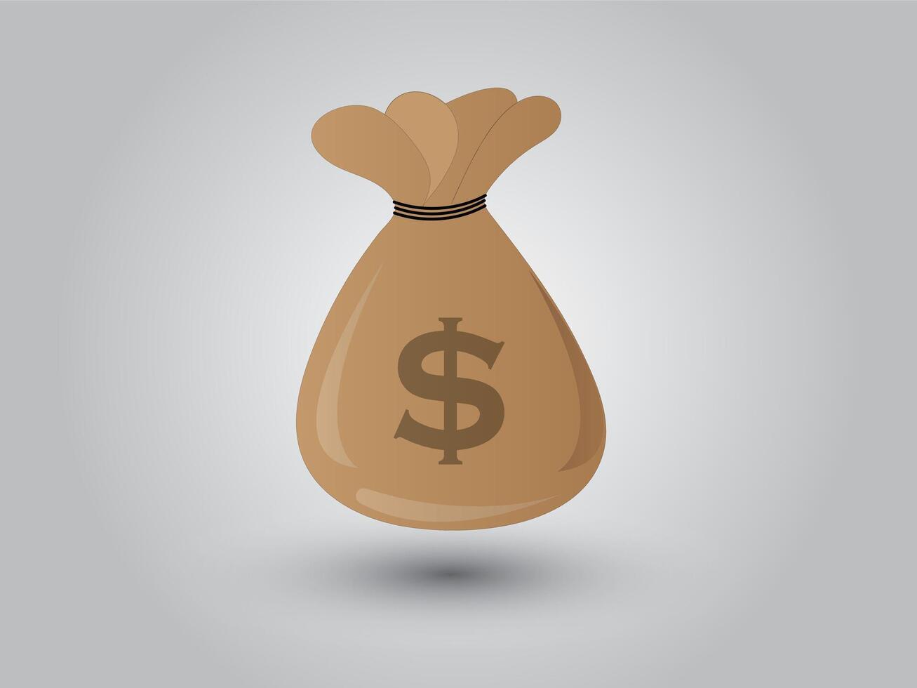 A bag of money in dollars in white background vector