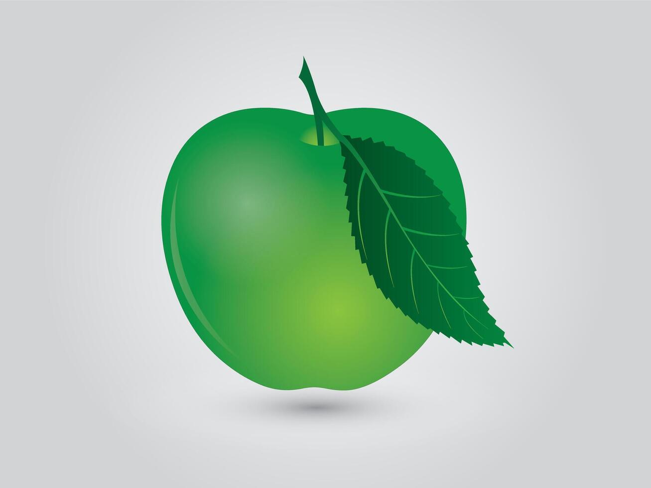 A green apple with leaf for logo vector