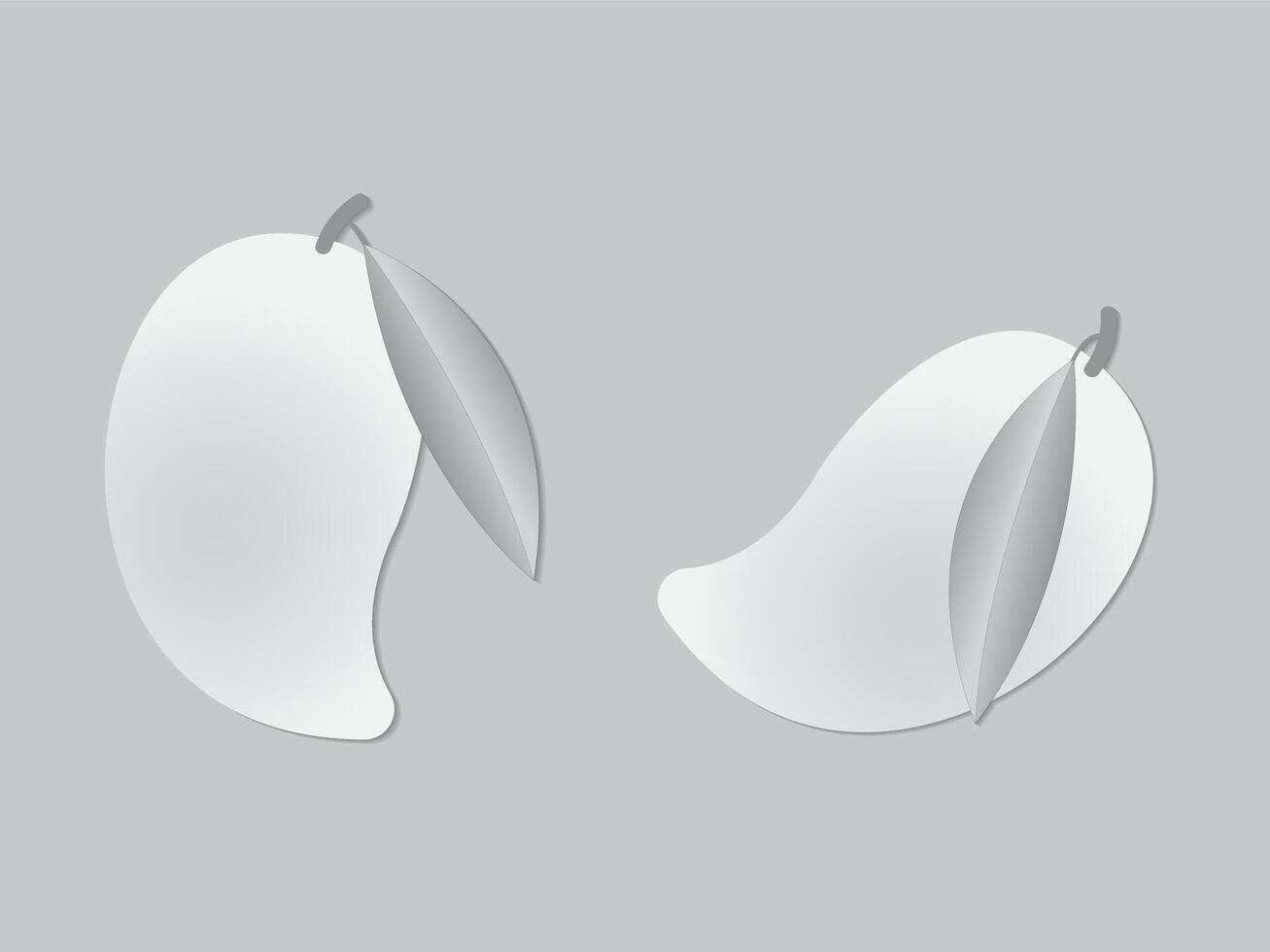 Cool paper drawing mango on gray paper page vector