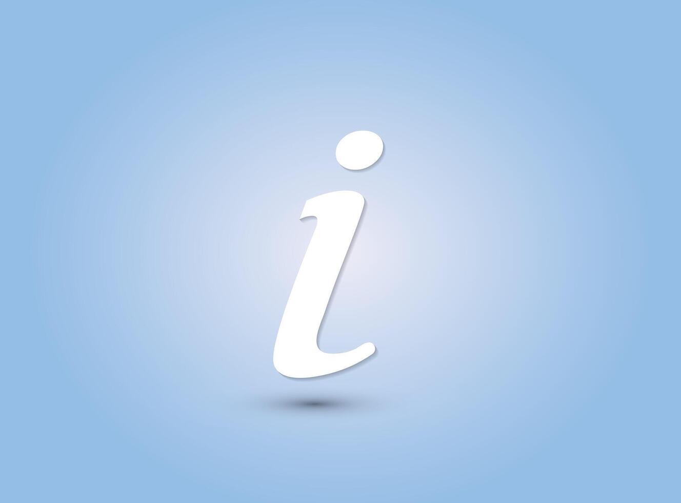 A white i letter icon for idea and information about business on blue background vector