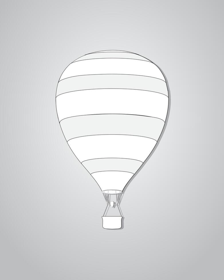 A simple and cool hot air balloon on white paper for background vector