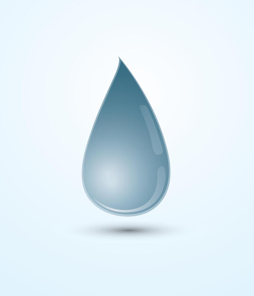 A dark blue natural water drop icon for business illustration vector
