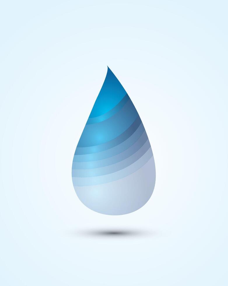 A glossy blue water drop icon for business illustration vector