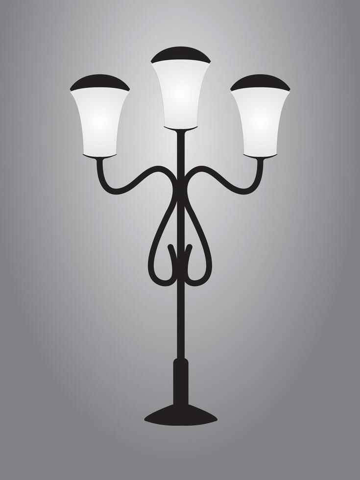 Lamppost in the night in park vector