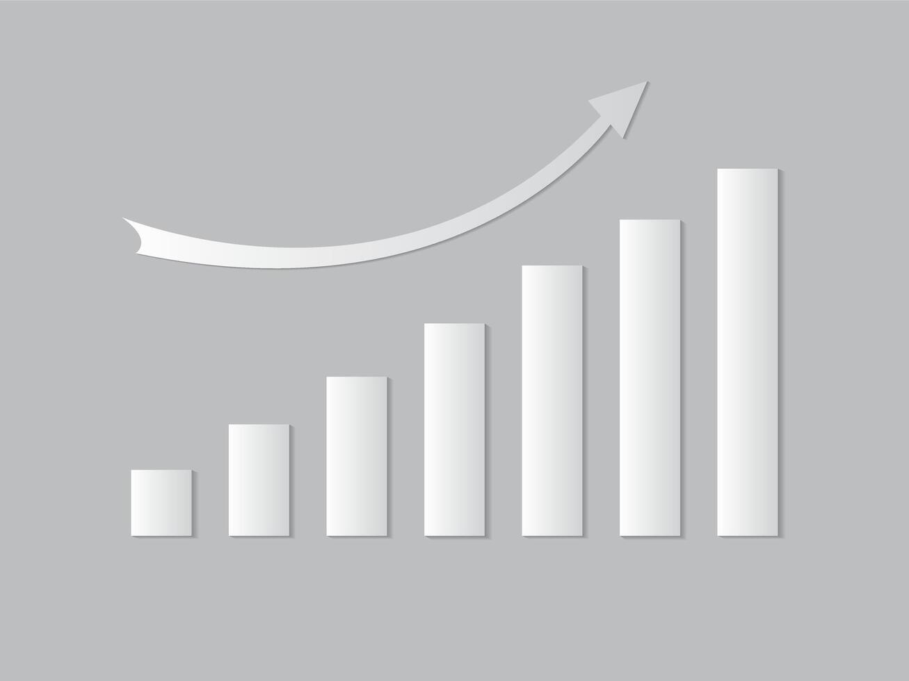 Growth of business profit in light background vector