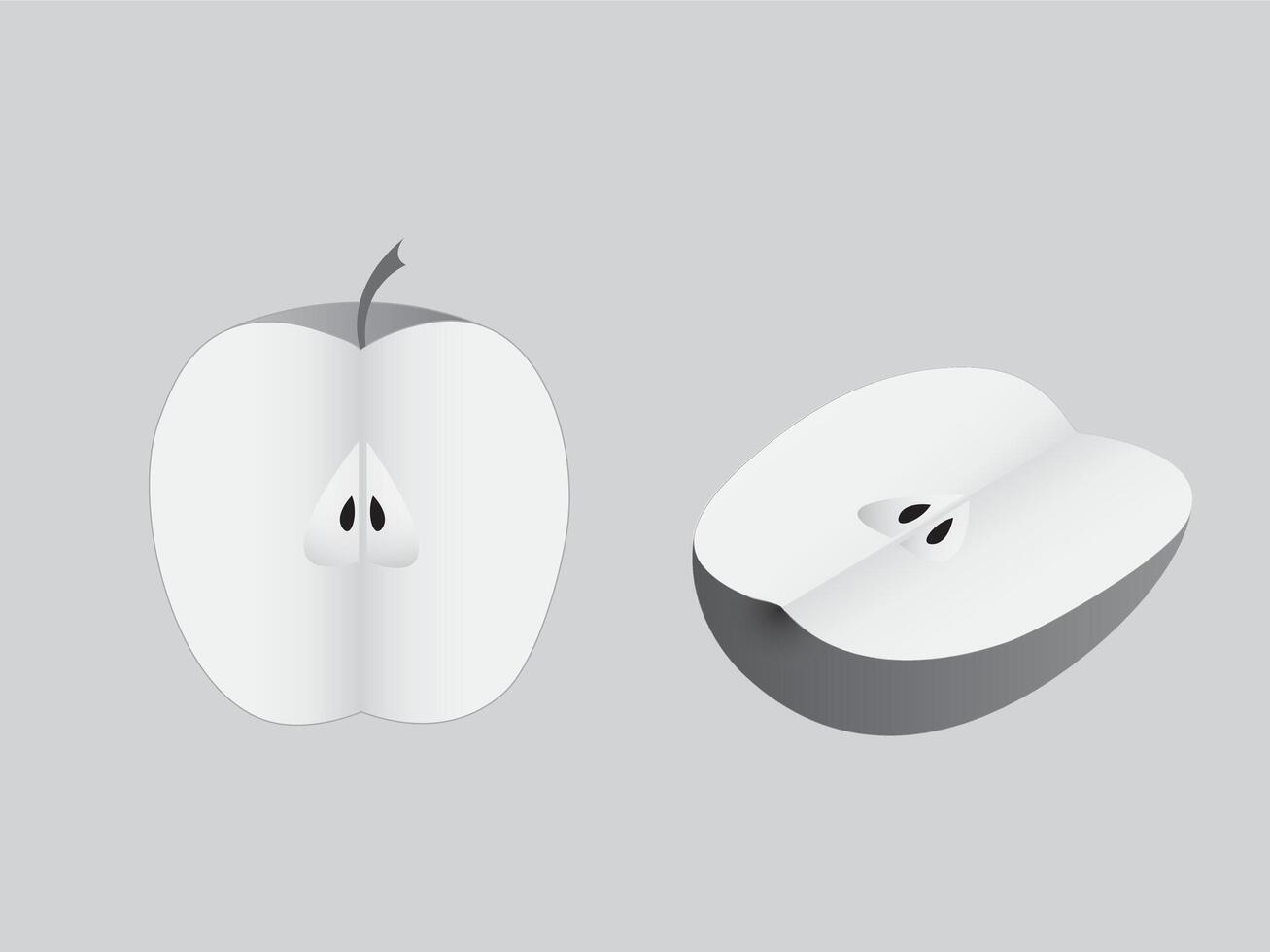 Slice of apples into half on white page vector