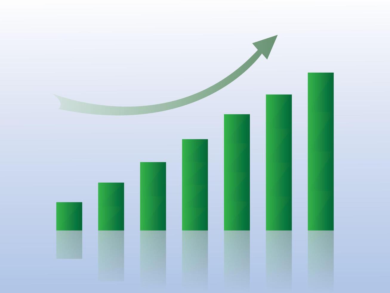 Growth of business and profit in light background vector