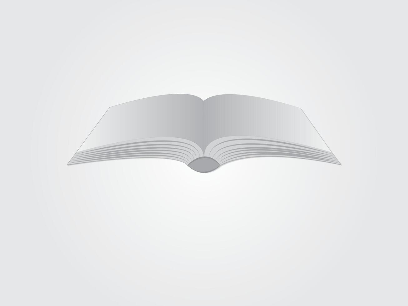 A black and white open book for library on white paper illustration vector