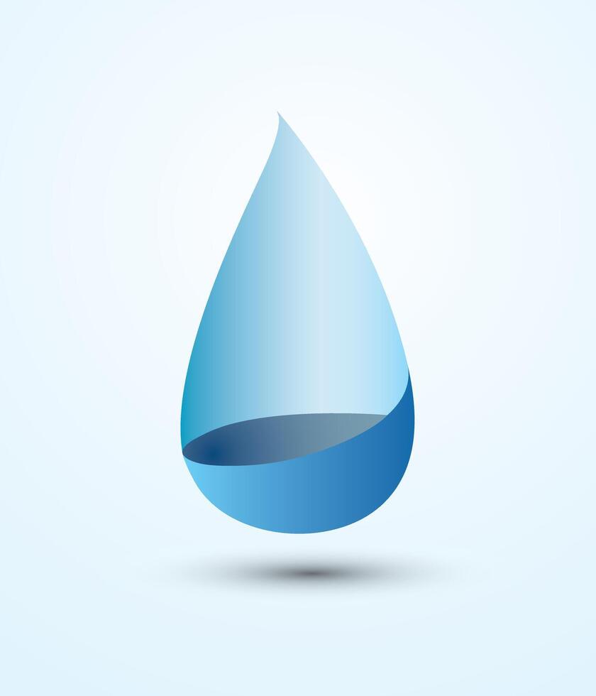 A light blue water drop icon for business illustration vector