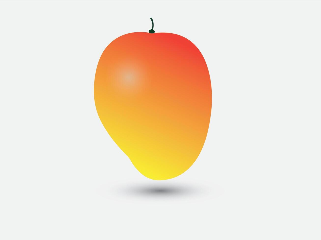 A sweet ripe mango on white background vector